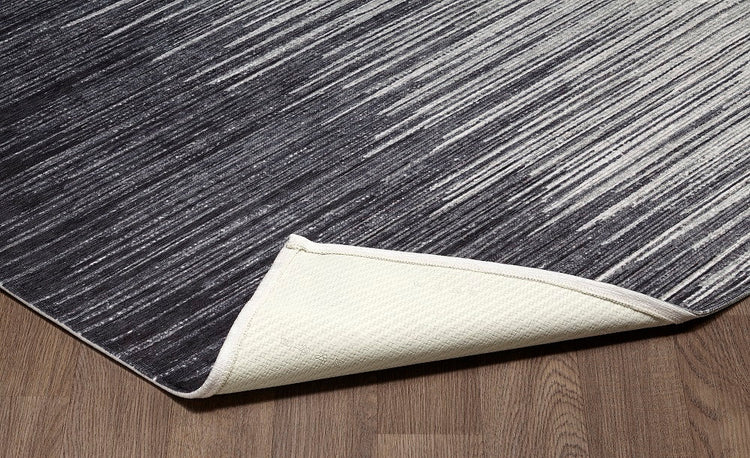 Sparx Midnight Black White Distressed Modern Rug by Viana