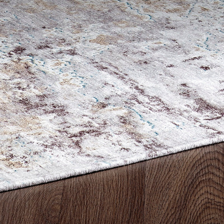 Sparx Distressed Beige Grey Washable Modern Rug by Viana
