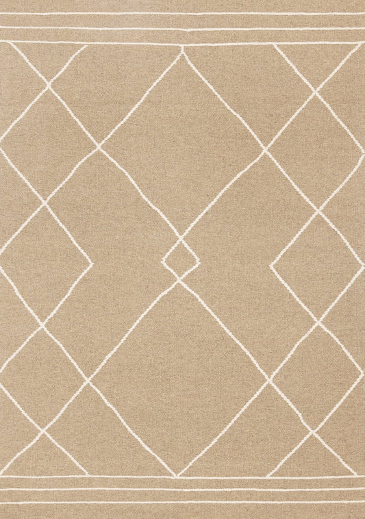 Ascent Beige Cream Diamond Lattice Design Rug
