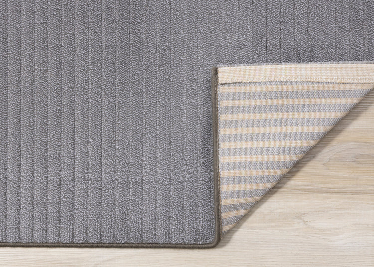 Ella Grey Carved Stripe Plush Rug