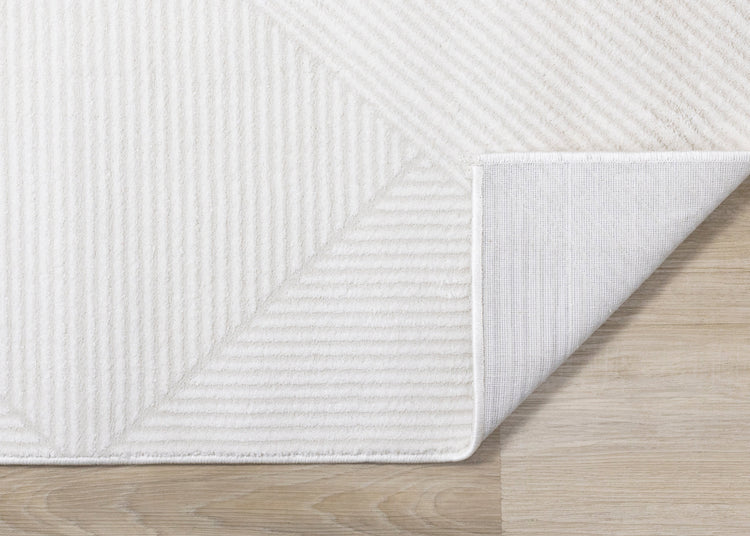 Hayden Light Cream Diamond Block Pattern Rug