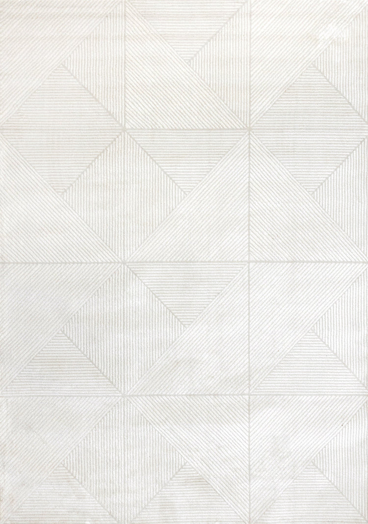 Hayden Light Cream Diamond Block Pattern Rug