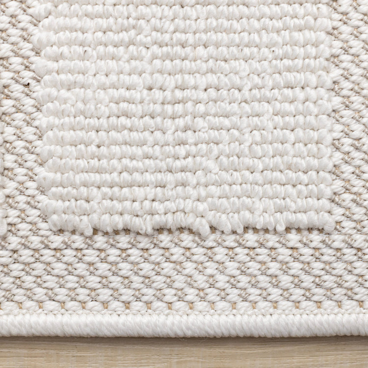 Isla White Grid Design Rug