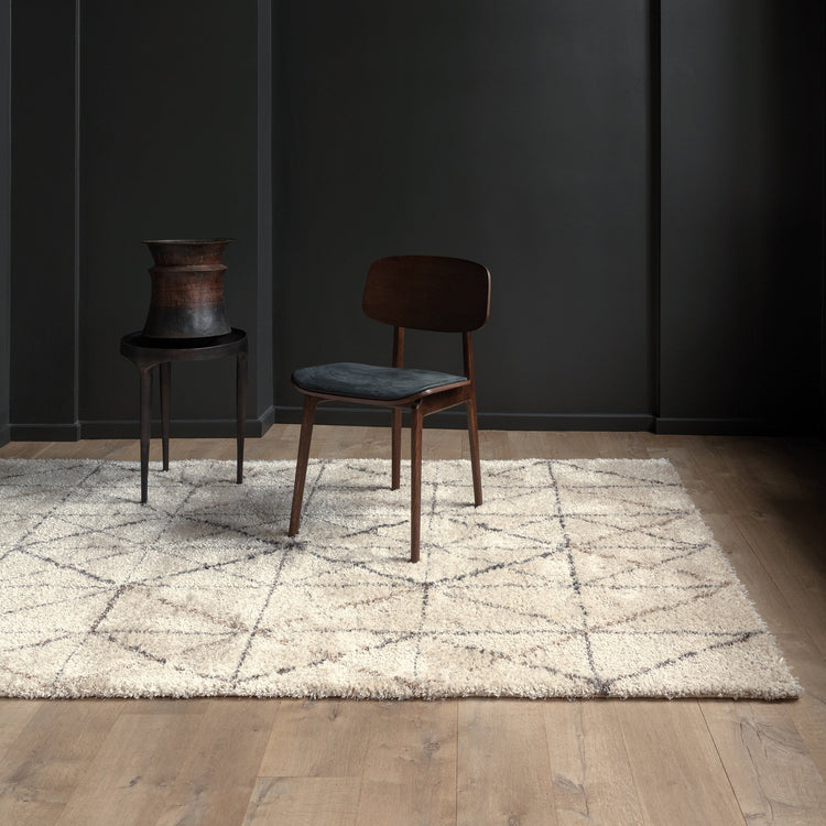 Lane Cream Grey Geometric Luxury Rug