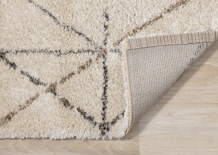 Lane Cream Grey Geometric Luxury Rug