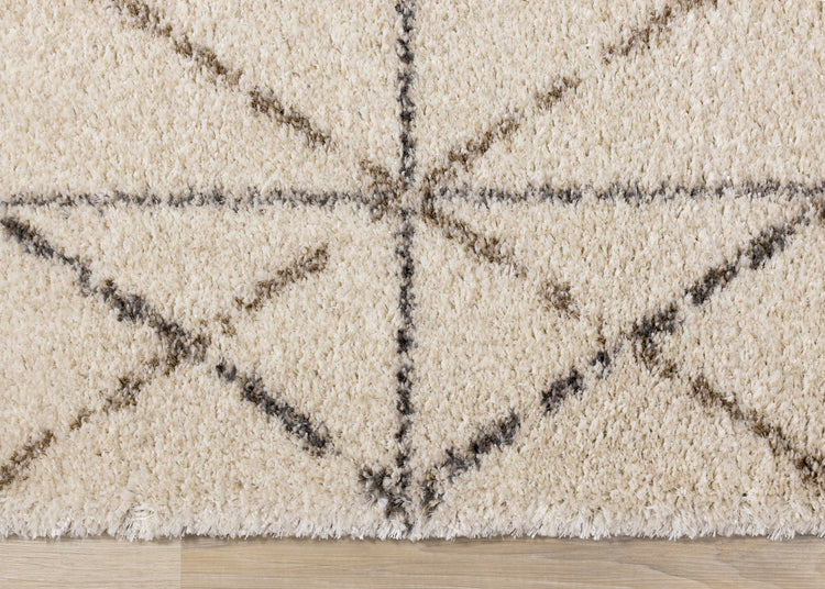 Lane Cream Grey Geometric Luxury Rug
