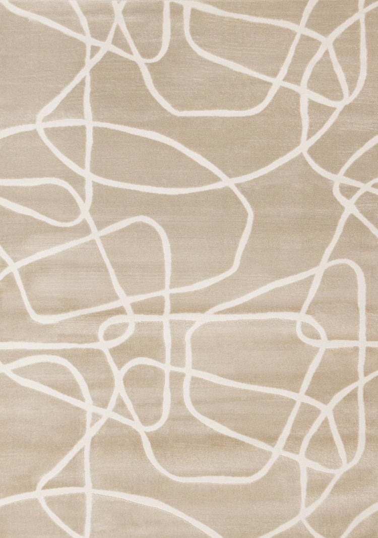Leo Beige Cream Organic Line Design Rug