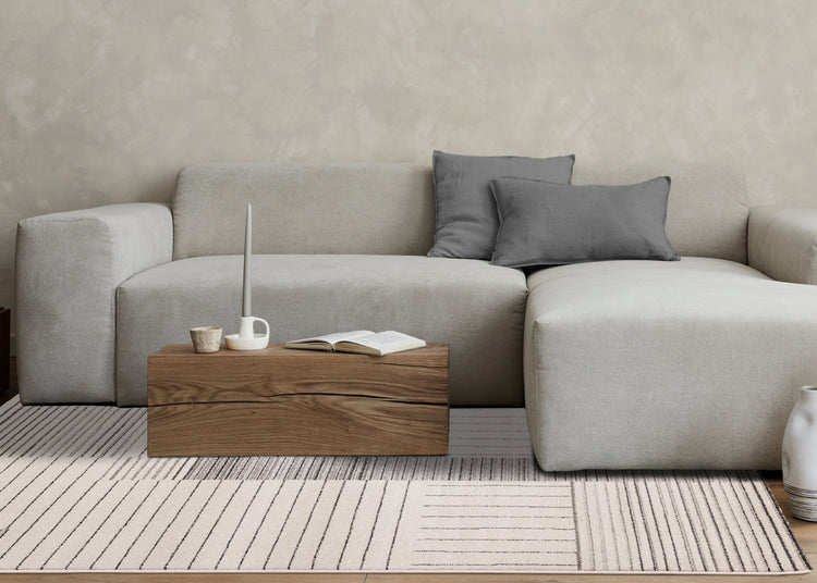 Mae White Black Intricate Line Design Rug