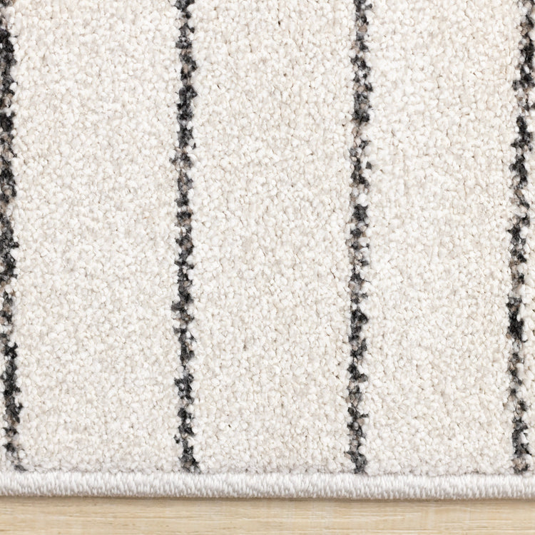 Mae White Black Intricate Line Design Rug