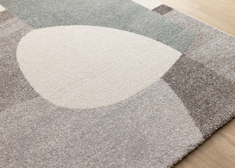 Marquis Blue White Grey Organic Shapes Rug