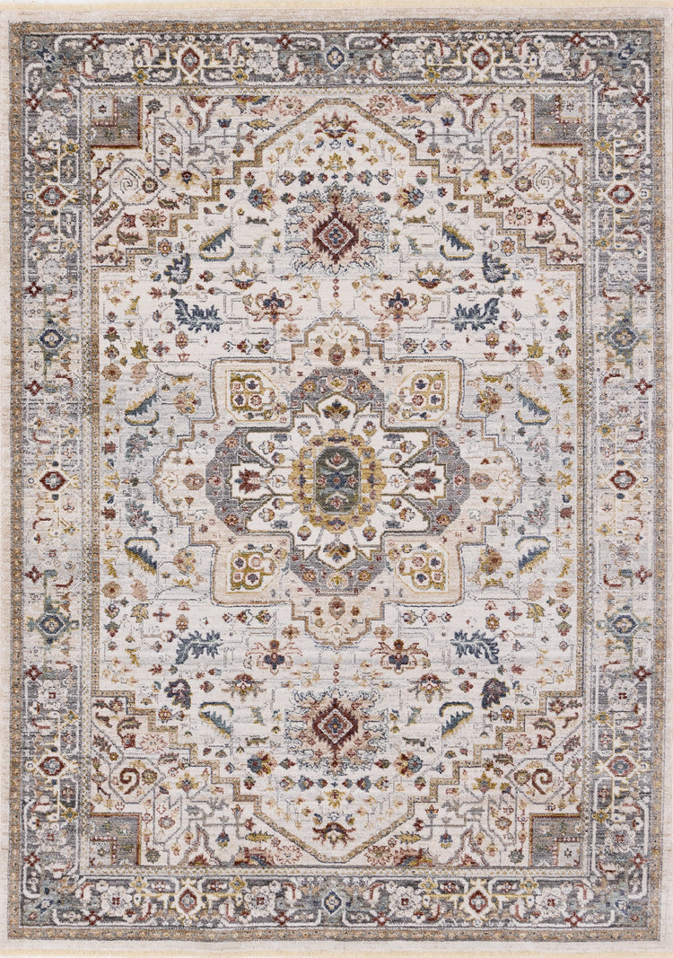 Marisa Cream Beige Floral Medallion Rug