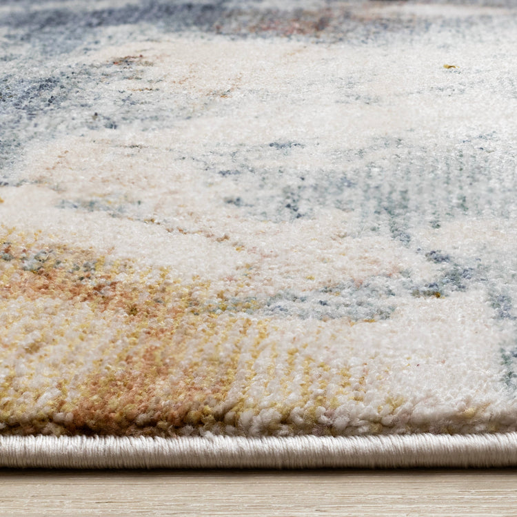 Marisa Blue Orange White Granite Swirl Rug