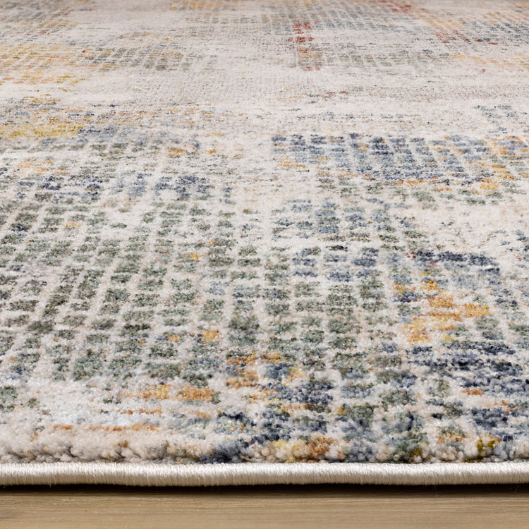 Marisa Distressed Abstract Red Yellow Blue Plush Rug