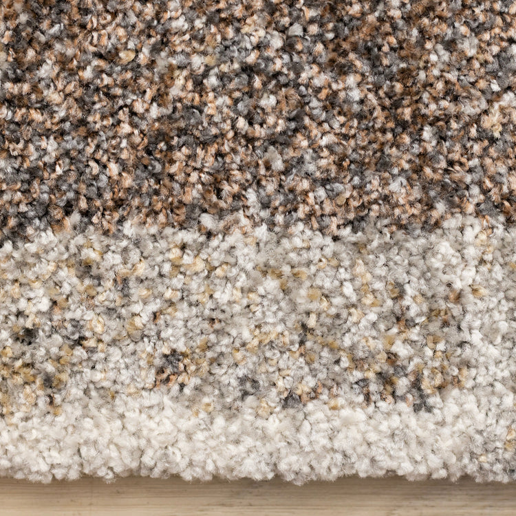 Marquis Orange Brown Cream Grey Organic Patched Design Rug