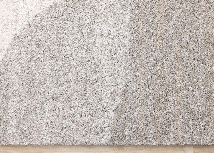 Mora Beige Taupe White Distressed Overlapping Shapes Design