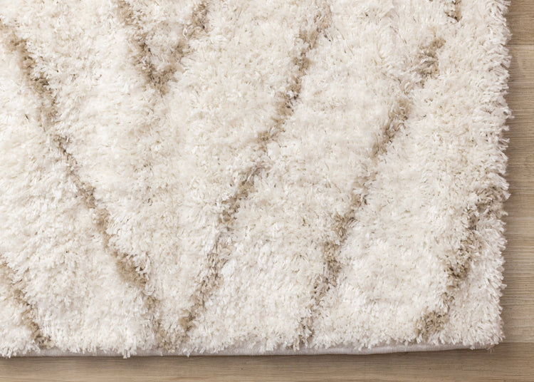 Pascal Cream Beige Geometric Shag Rug