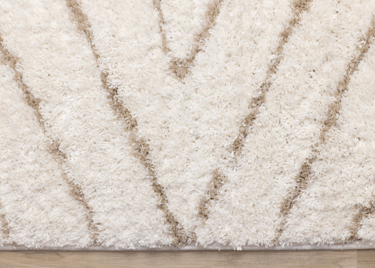 Pascal Cream Beige Geometric Shag Rug