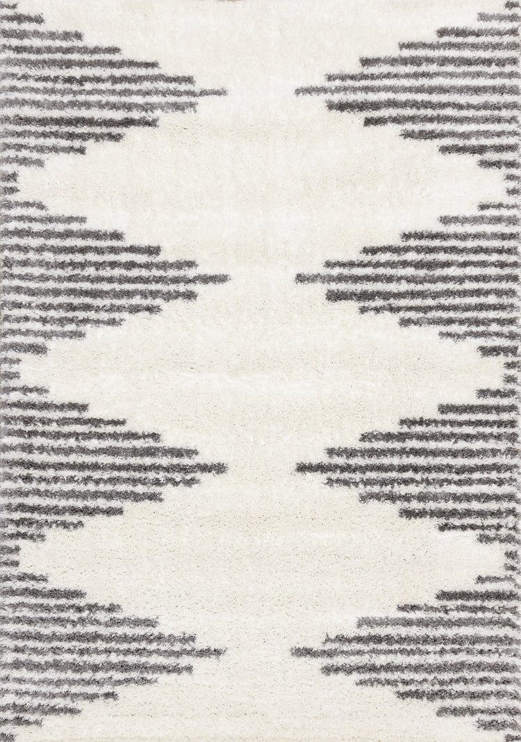 Pascal Cream Grey Inverted Diamond Pattern Rug