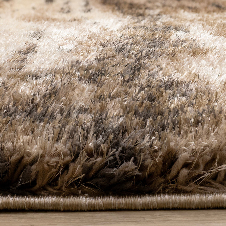 Posh Brown Black Beige Organic Distressed Rug