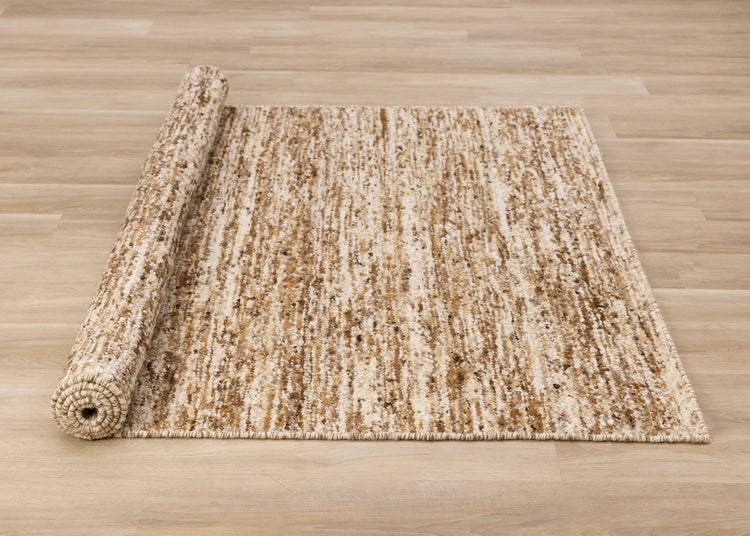Ripple Brown Beige White Distressed Rug