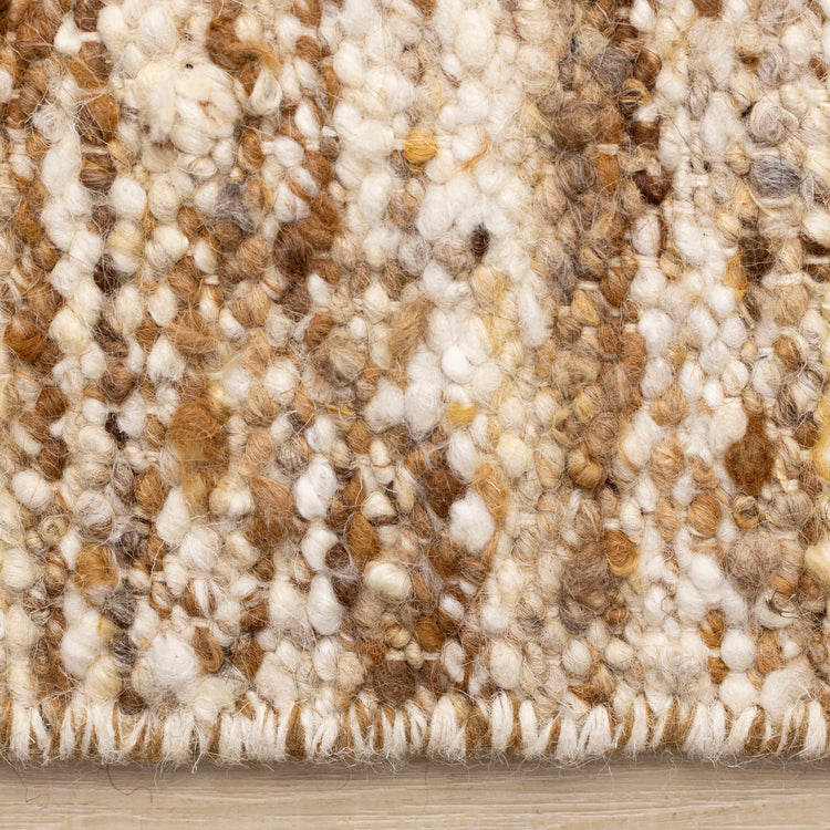 Ripple Brown Beige White Distressed Rug
