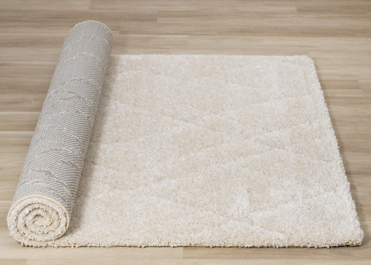 Roman Cream Subtle Diamond Pattern Rug