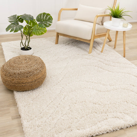 Roman Cream Soft Touch Wood Grain Rug