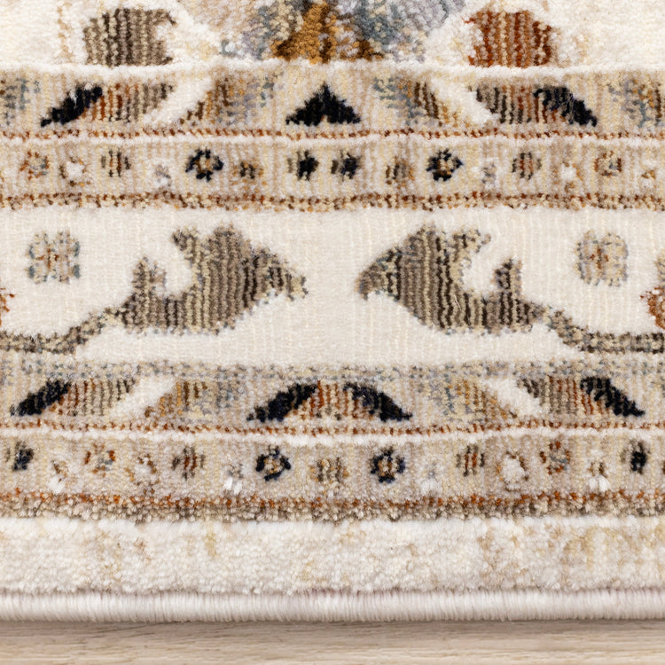 Samira Beige Orange Black Cream Classic Traditional Rug