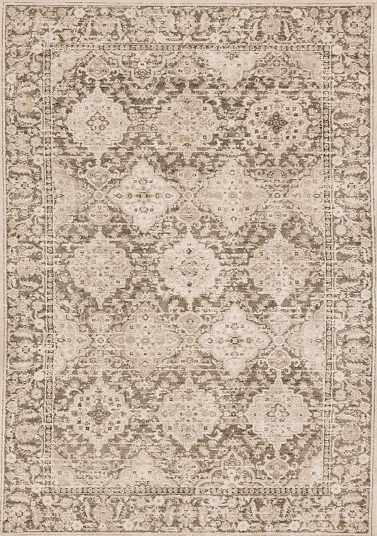 Sawyer Taupe White Green Elegant Classic Rug