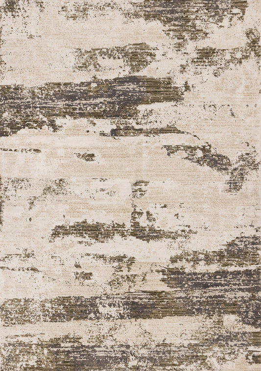 Sawyer White Green Grey Organic Distressed Design Rug