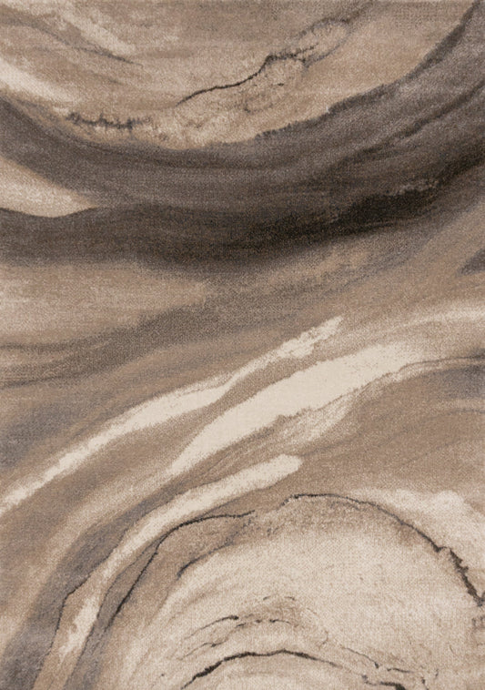 Shade Taupe Black White Organic Layers Rug