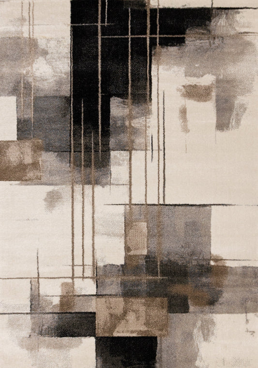 Shade White Black Taupe Brown Modern Design Rug