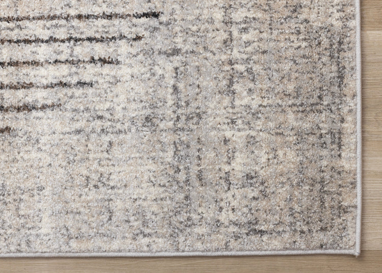 Swift Grey White Two Merging Circles Rug