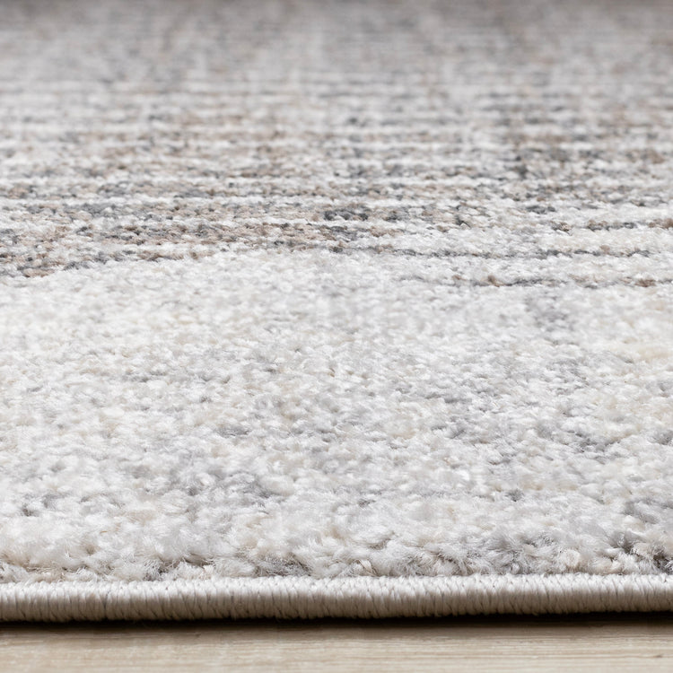 Swift Grey White Two Merging Circles Rug