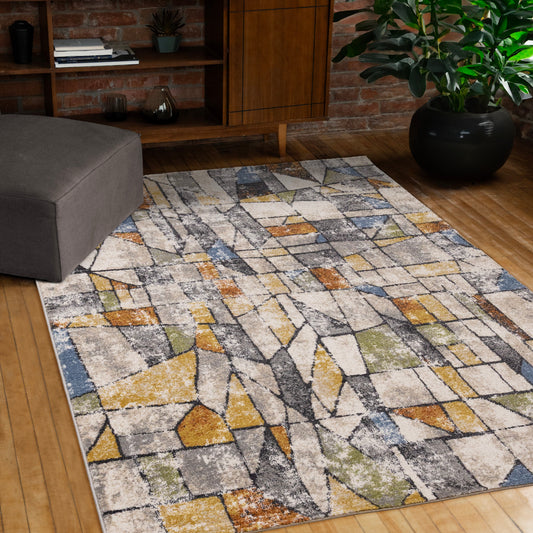 Swift Multi Stain Glass Design Rug