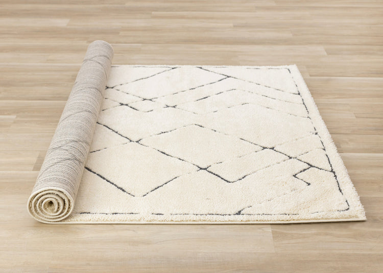 Talia Cream Black Broken Lattice Rug