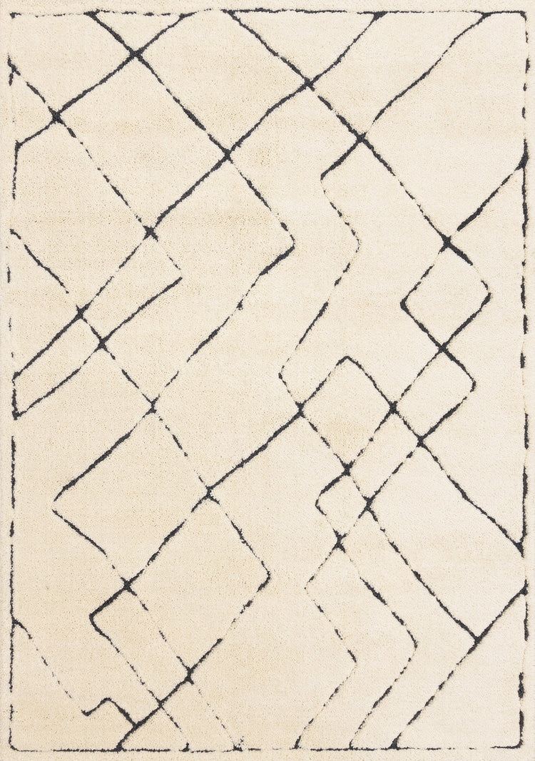 Talia Cream Black Broken Lattice Rug