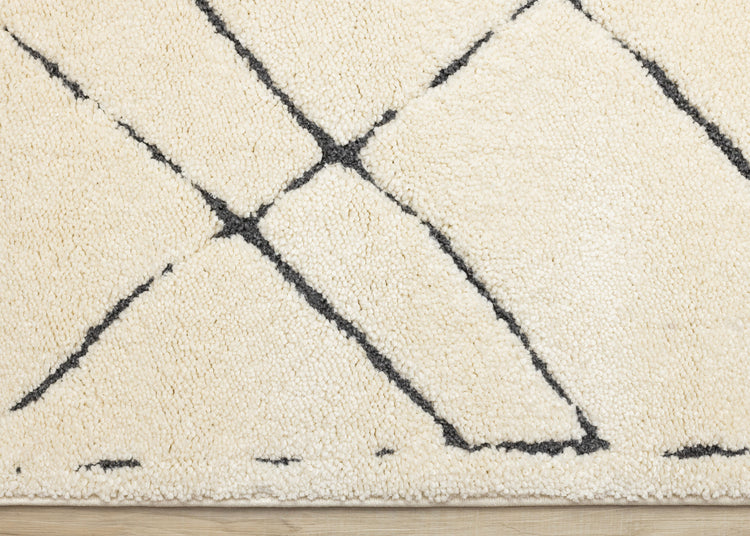Talia Cream Black Broken Lattice Rug