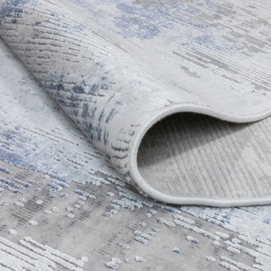 Sparx Waves Grey Washable Modern Rug