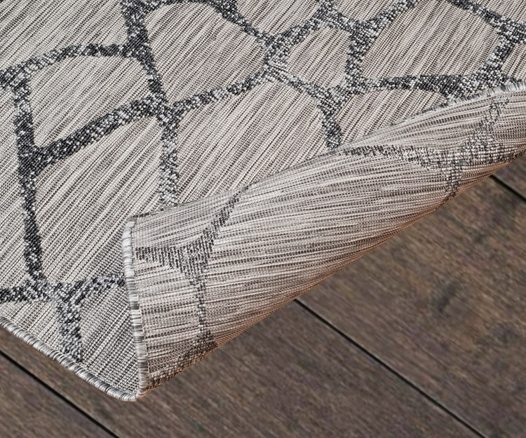 Odessa ODE-01687A-LGRY Modern Brick High Low Textured Polypropylene Black Grey Area Rug By Viana Inc