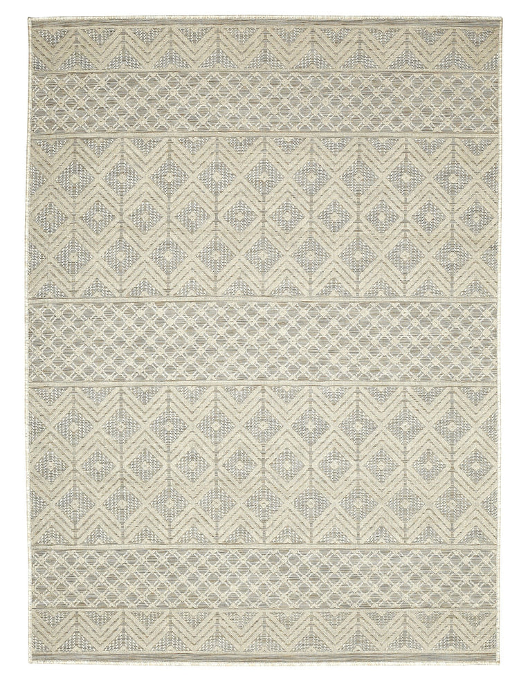 Odessa ODE-01697A-LGRY Modern Diamond High Low Textured Polypropylene Area Rug By Viana Inc