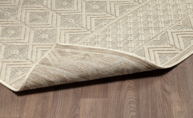 Odessa ODE-01697A-LGRY Modern Diamond High Low Textured Polypropylene Area Rug By Viana Inc