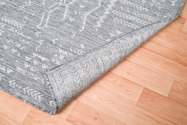 Oksana OKS-1175-GRYLGRY Indoor-Outdoor Tribal Grey Area Rug By Viana Inc
