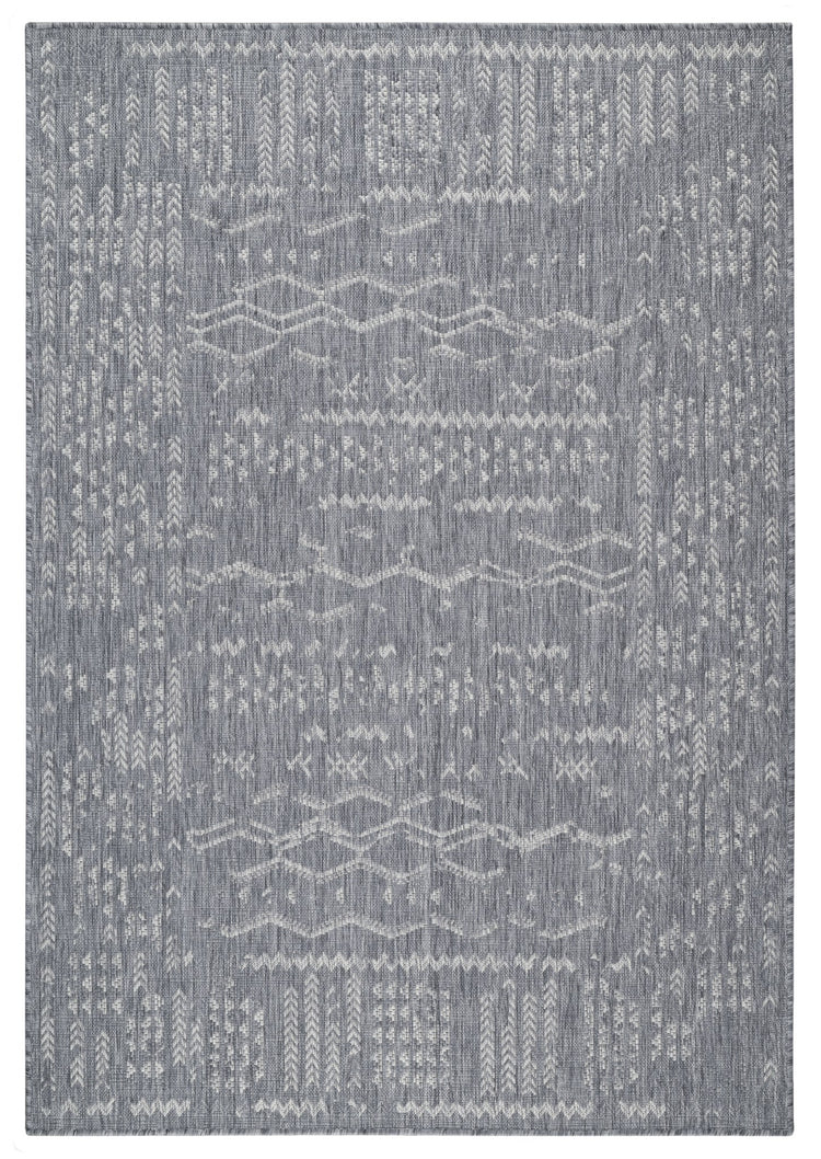 Oksana OKS-1175-GRYLGRY Indoor-Outdoor Tribal Grey Area Rug By Viana Inc