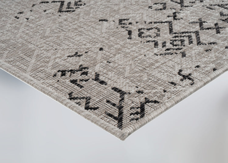 Oksana OKS-1178GRY Quick Dry Transitional Grey Anthracite Indoor/Outdoor Area Rug By Viana Inc