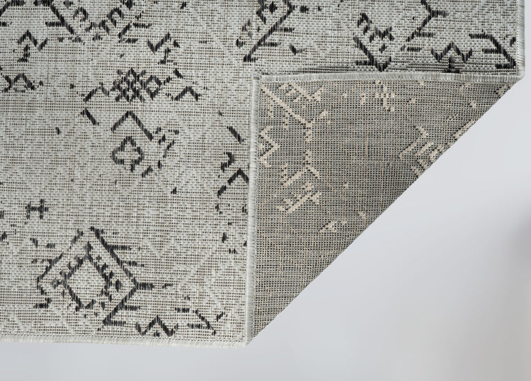 Oksana OKS-1178GRY Quick Dry Transitional Grey Anthracite Indoor/Outdoor Area Rug By Viana Inc
