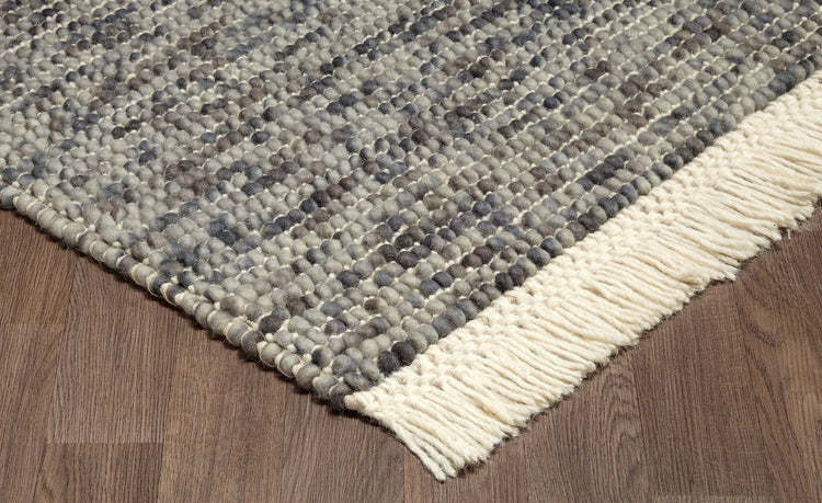 Zurich ZUR-20491-A-GREY Hand Loomed Wool Grey Area Rug By Viana Inc