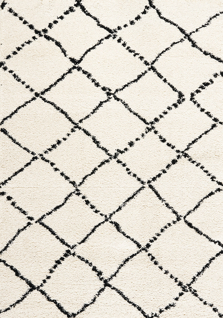 Maroq White Black Diamonds Soft Touch Rug by Kalora Interiors