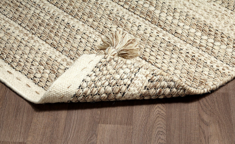 Nordique NOR-301B-SAND Handmade Sand Natural Reversible Wool Area Rug By Viana Inc