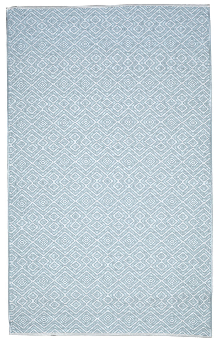 Fiesta FIE-4508-BLUE Indoor Outdoor Blue Mirage Reversible Plastic Area Rug By Viana Inc